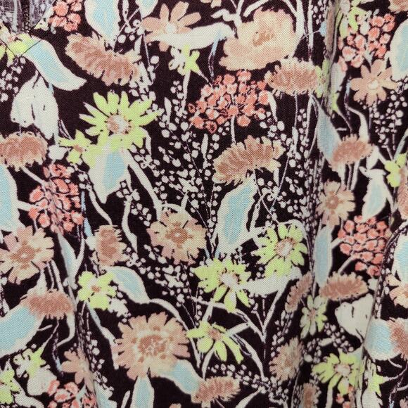 Ava and Viv Blouse Top Women 4X Brown Orange Flowy - Picture 2 of 7